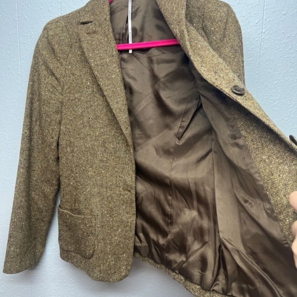 Max Studio Lambswool Blend Tweed Academia School Boy Womens Blazer Jacket Size 4 - Picture 7 of 12